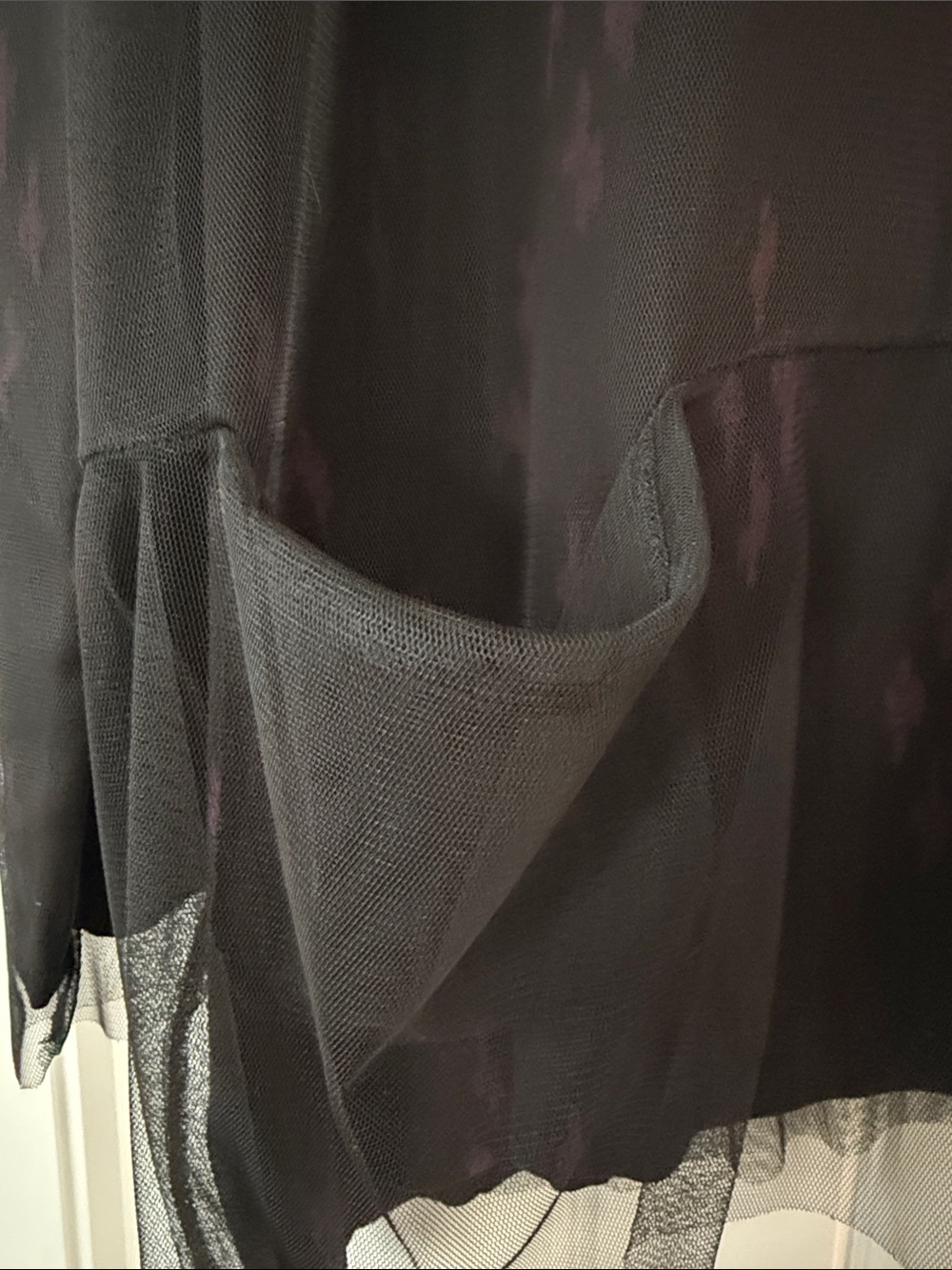 Kozan Black Mesh Long-Sleeve Top with Purple Accent - Picture 4 of 5